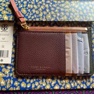 NWT TORY BURCH TOP-ZIP CARD CASE With Gift Pouch